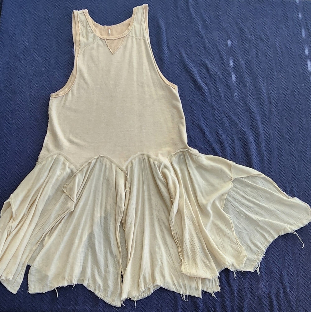 Free People Cream Terry Pullover